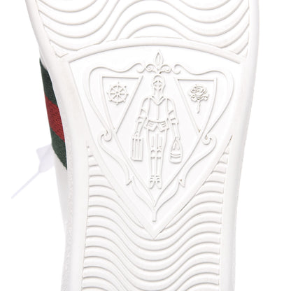 Gucci Calfskin Web Floral Embroidered Womens Ace Sneakers 39.5 White 8 of 10
