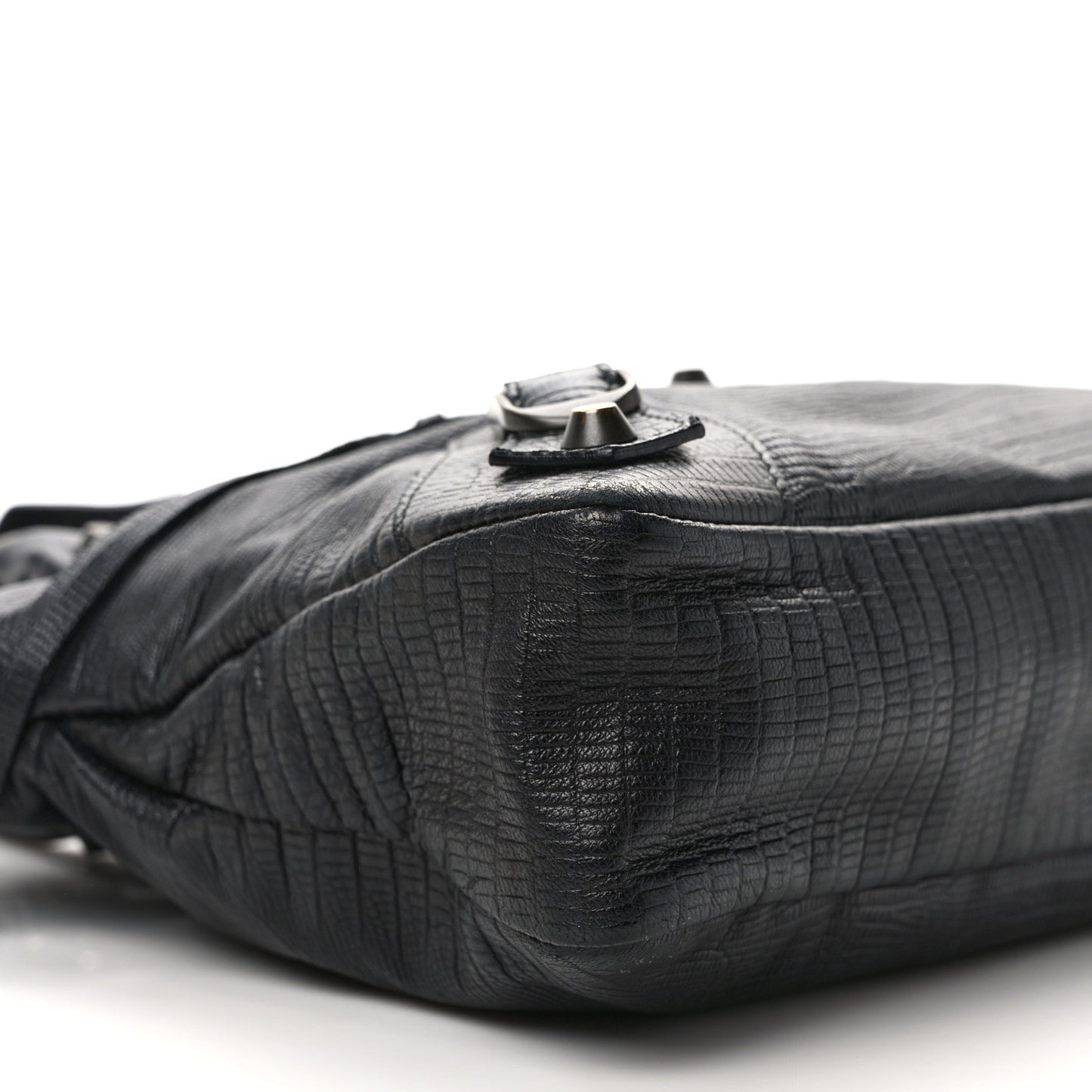 Calfskin Lizard Embossed Classic Hardware First Black