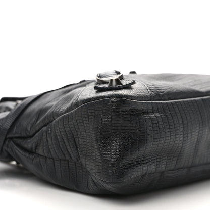 Balenciaga Calfskin Lizard Embossed Classic Hardware First Black 8 of 12