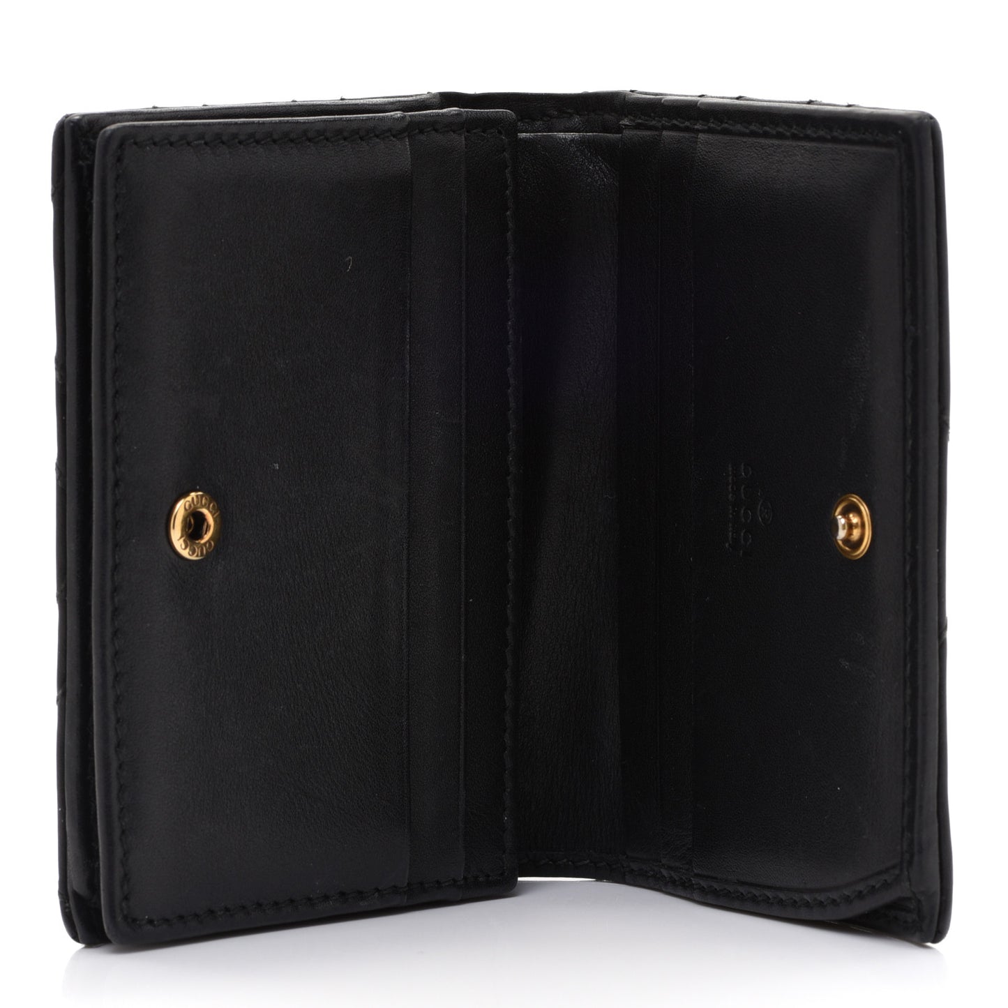 Calfskin Matelasse GG Marmont Card Case Wallet Black