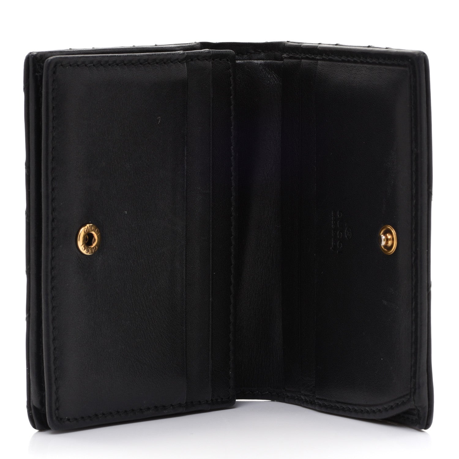 Gucci Calfskin Matelasse GG Marmont Card Case Wallet Black 5 of 9