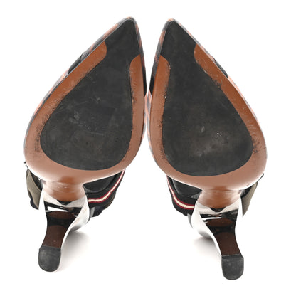 Fendi Technical Mesh FF Colibri 85mm Slingback Pumps 40 Tobacco Moro Bordeaux Black Militare 6 of 9