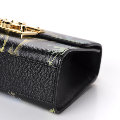 Gucci Calfskin Tropical Print Small Padlock Shoulder Bag Black Multi 6 of 9