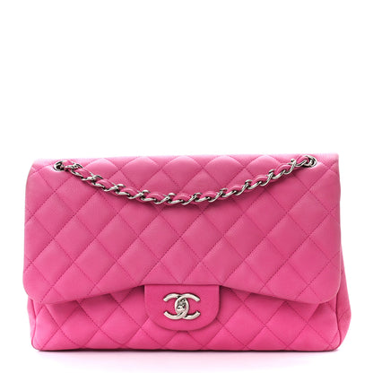 Chanel Iridescent Caviar Quilted Jumbo Double Flap Pink 1 of 16
