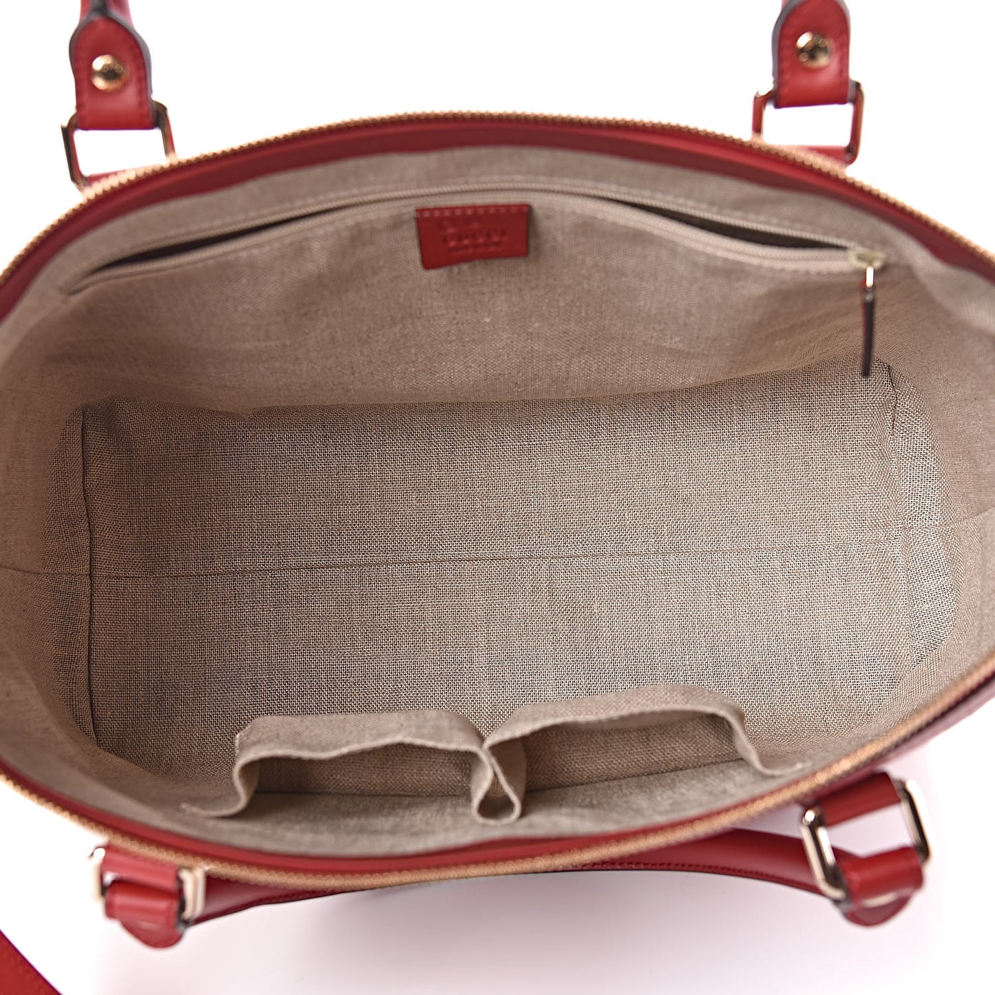 Soft Microguccissima Medium Zippered Satchel Rosso
