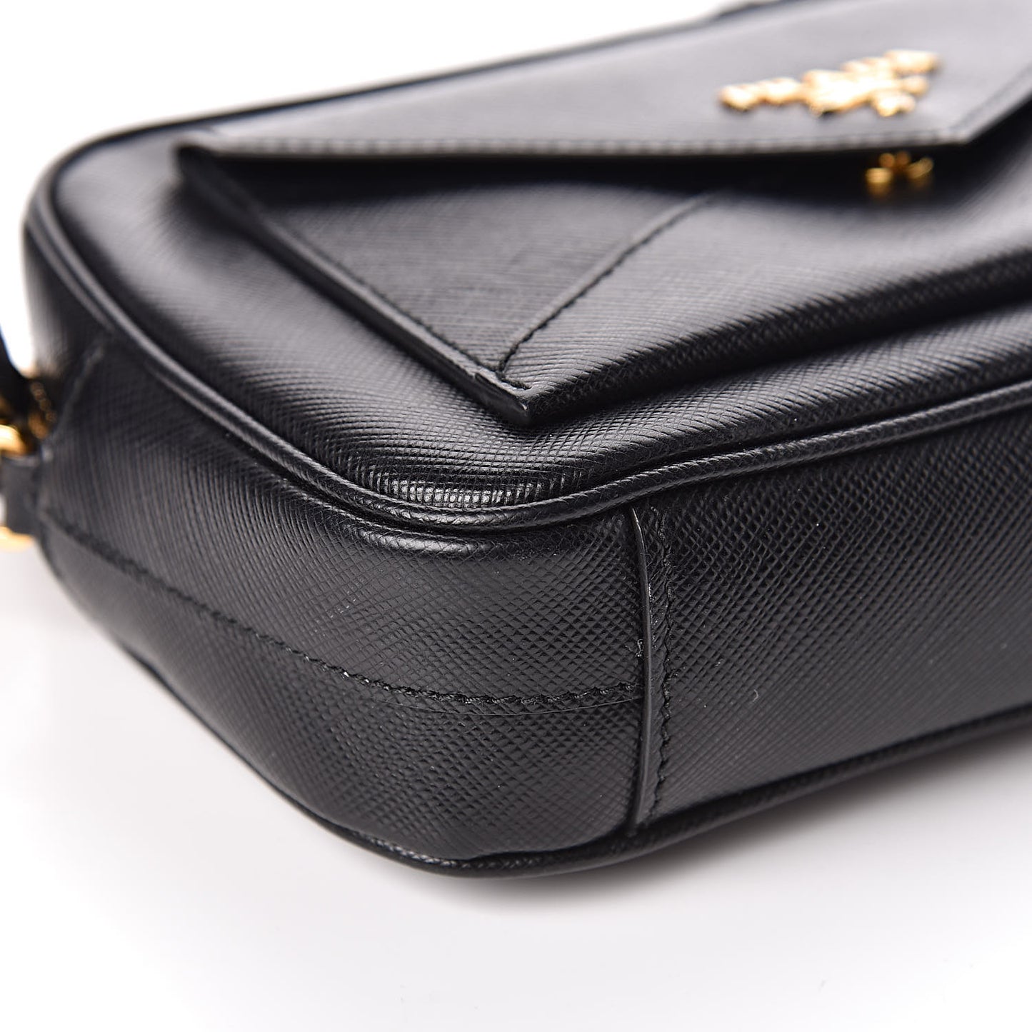 Saffiano Small Camera Crossbody Bag Black