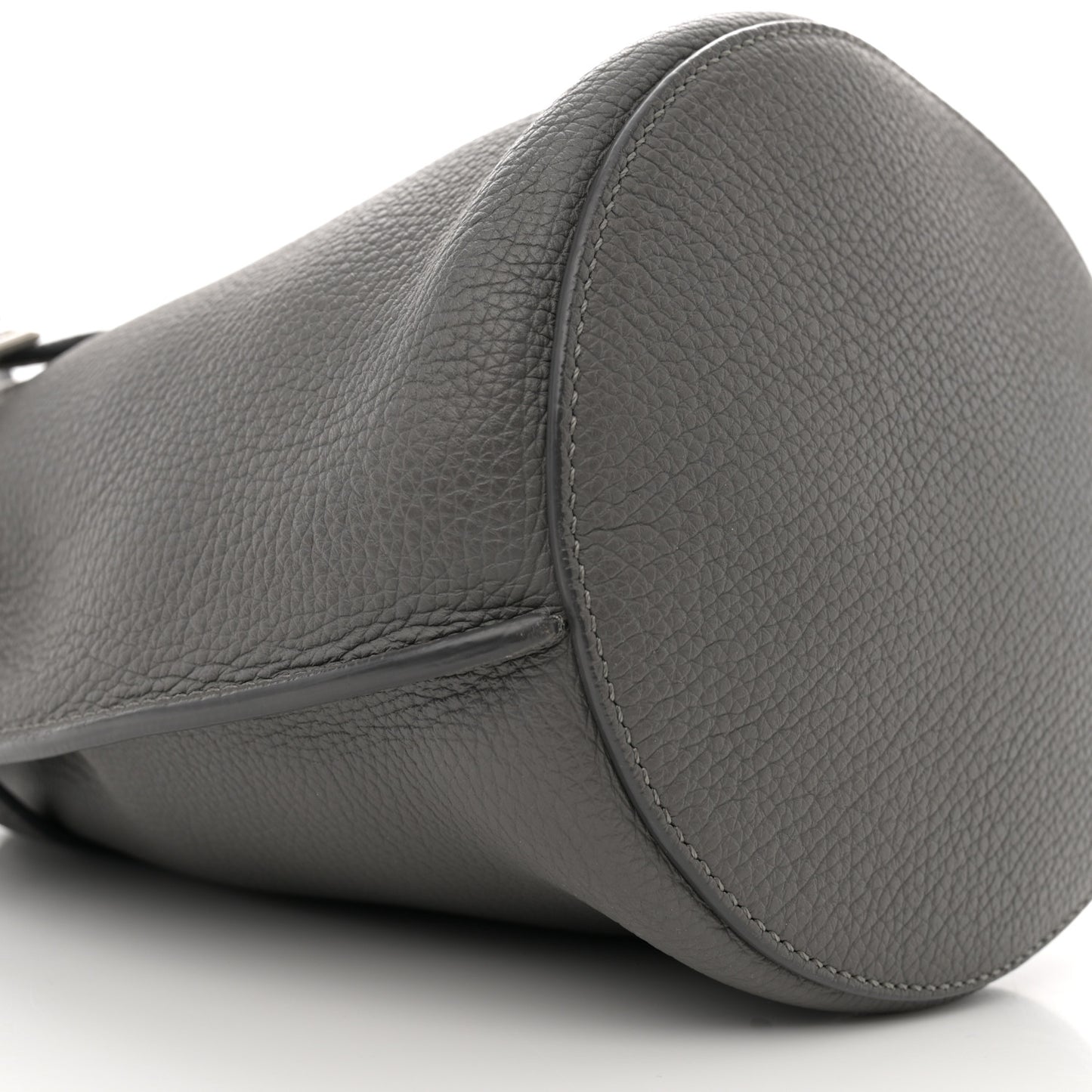 Supple Grained Calfskin Nano Big Bag Bucket Grey