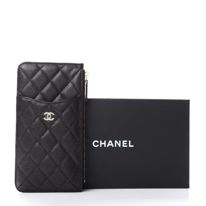 Chanel Caviar Quilted Classic Flat Wallet Pouch Black 8 of 8
