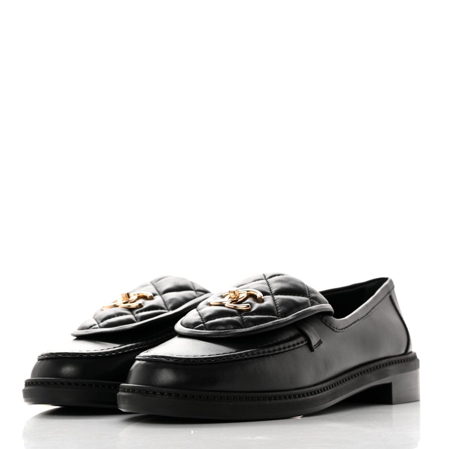 Chanel Lambskin Quilted CC Turnlock Loafers 41 Black 3 of 11