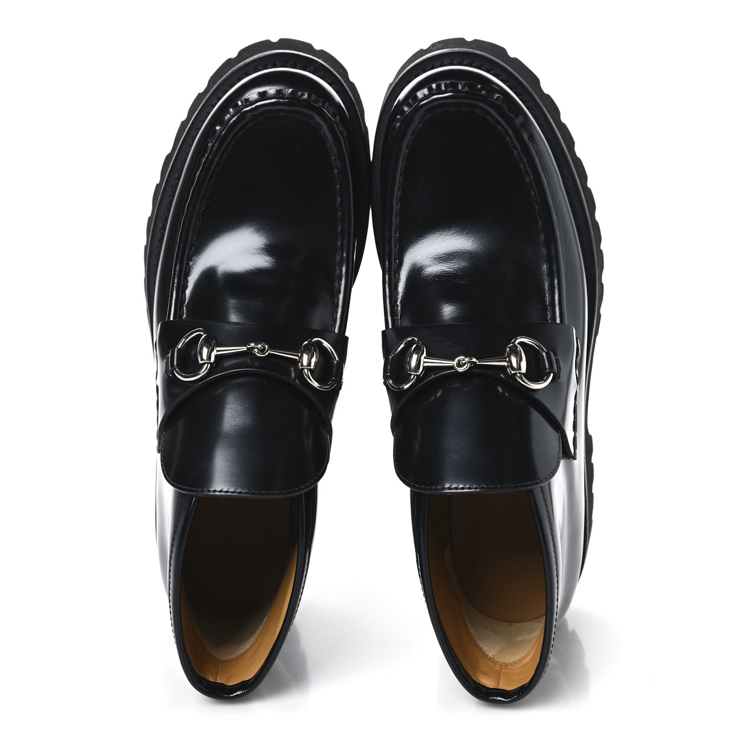 Gucci Cordovan Lux Womens Horsebit Platform Ankle Boots 38.5 Black