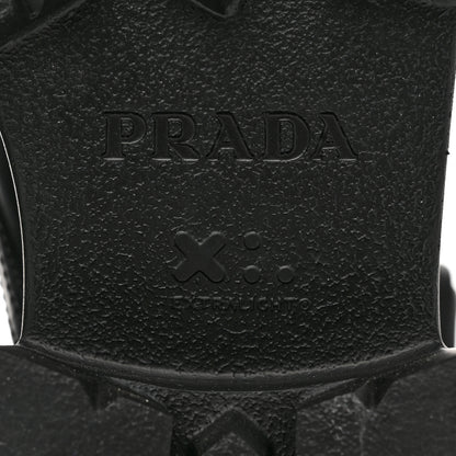 Prada Spazzolato Rois Re-Nylon Metal Triangle Logo Monolith Pouch Pocket 55mm Boots 38.5 Black 8 of 9