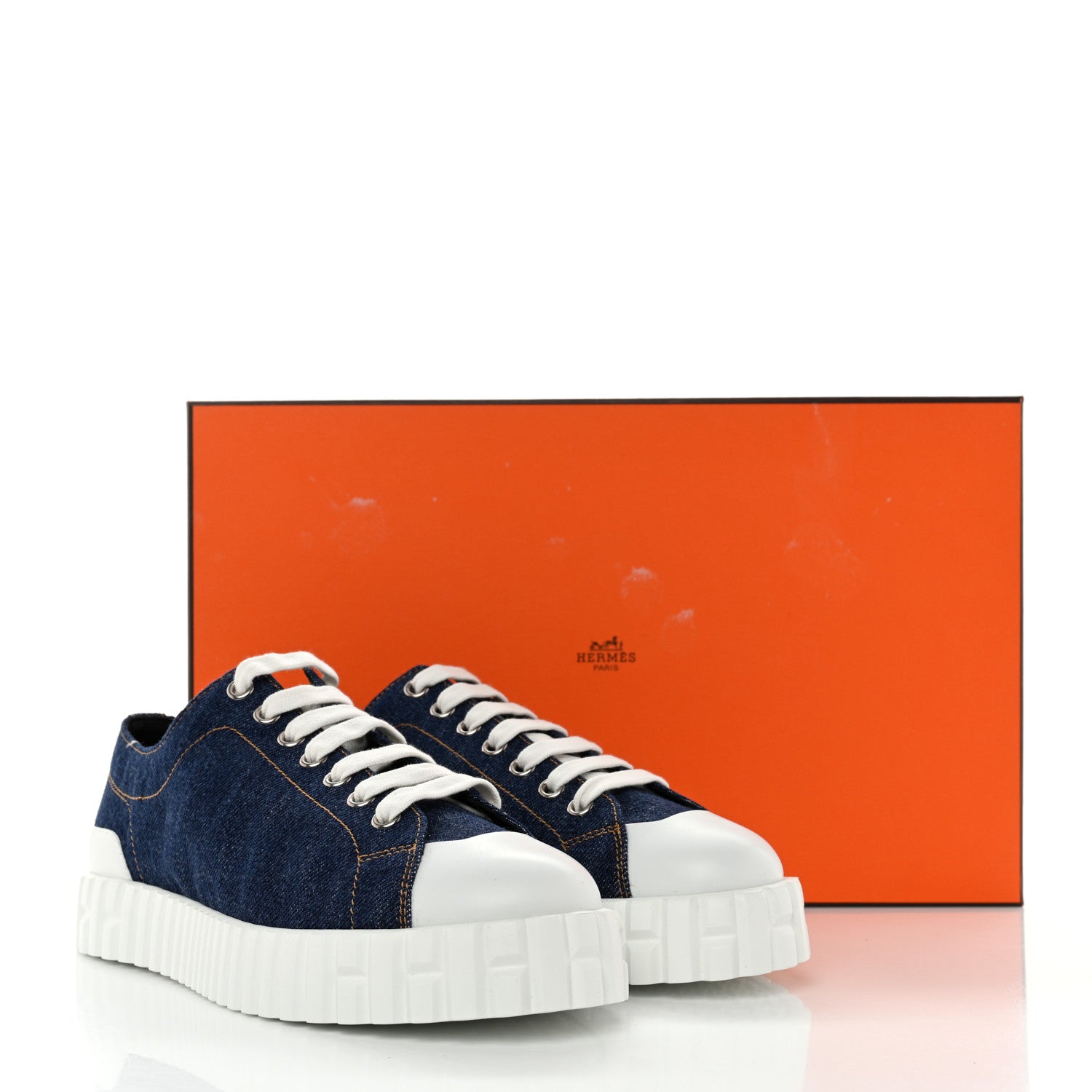 Hermes Denim Womens Cross Sneakers 36 Bleu 8 of 8