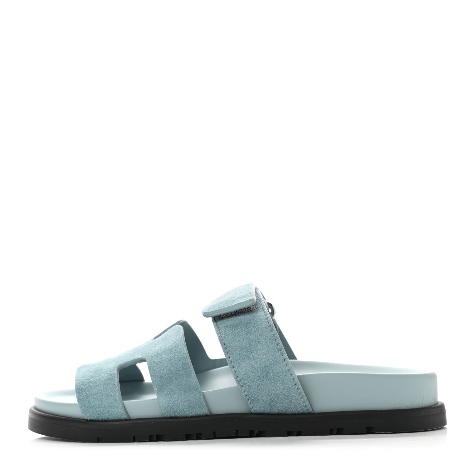 Hermes Suede Goatskin Womens Chypre Sandals 35.5 Vert d'Eau 1 of 11