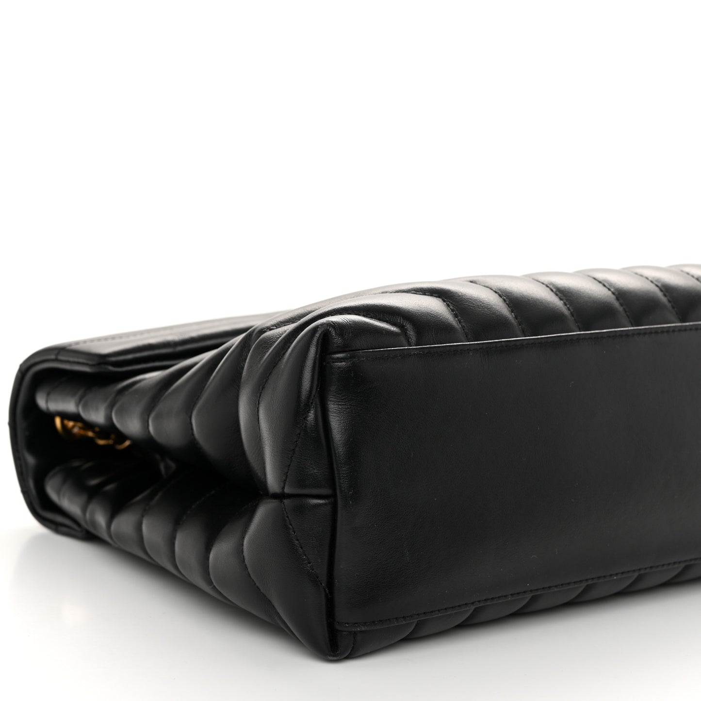 Calfskin Y Quilted Monogram Medium Loulou Chain Satchel Black