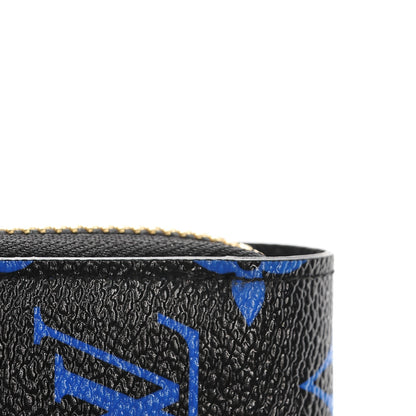 Louis Vuitton Calfskin Colored Monogram Zippy Wallet Blue Black 7 of 7