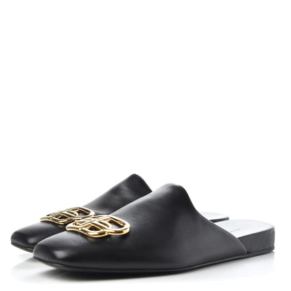 Balenciaga Calfskin BB Mules 35.5 Black 3 of 11