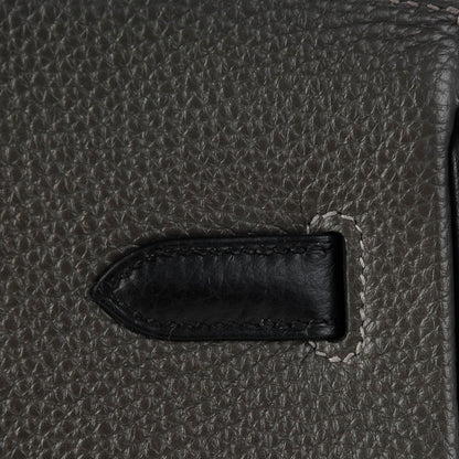 Hermes Taurillon Clemence Horseshoe Birkin 40 Black Graphite 7 of 22