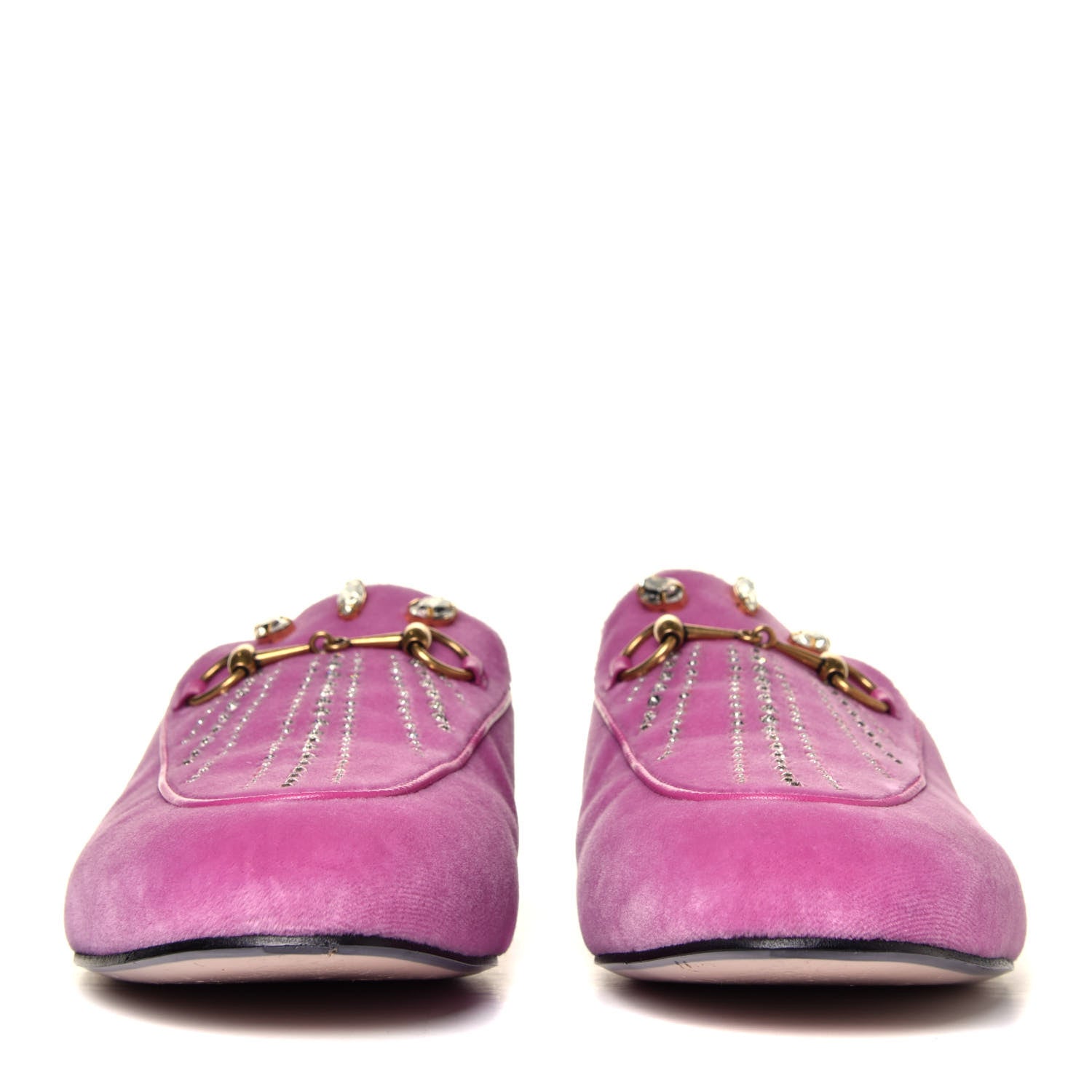 Gucci Velvet Marquise Crystals Womens Princetown Slippers 40 Malva Dark Malva 7 of 12