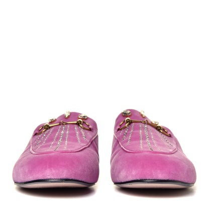 Gucci Velvet Marquise Crystals Womens Princetown Slippers 40 Malva Dark Malva 7 of 12