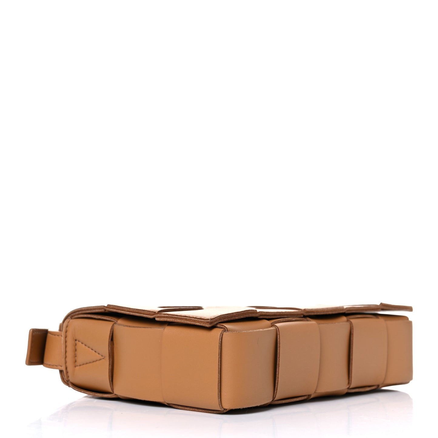 Lambskin Maxi Intrecciato Cassette Crossbody Bag Caramel