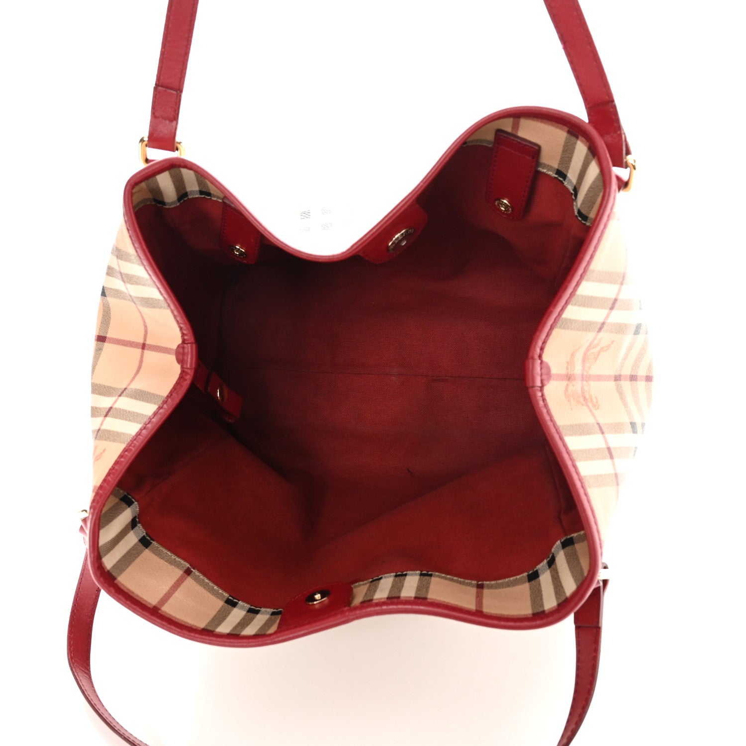 Burberry Haymarket Check Small Canterbury Tote Red 5 of 14