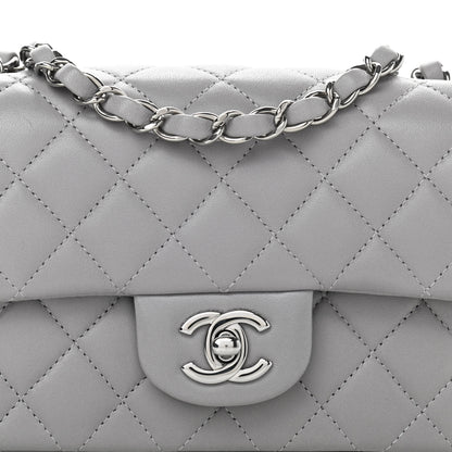 Chanel Lambskin Quilted Mini Rectangular Flap Grey 7 of 9