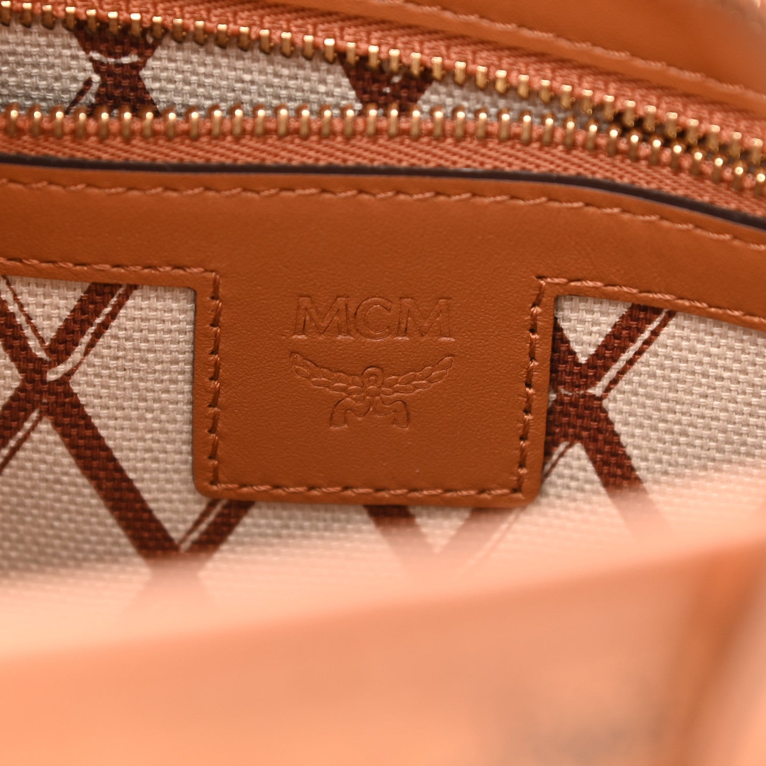 MCM Visetos Mini Aren Tote Cognac 6 of 9