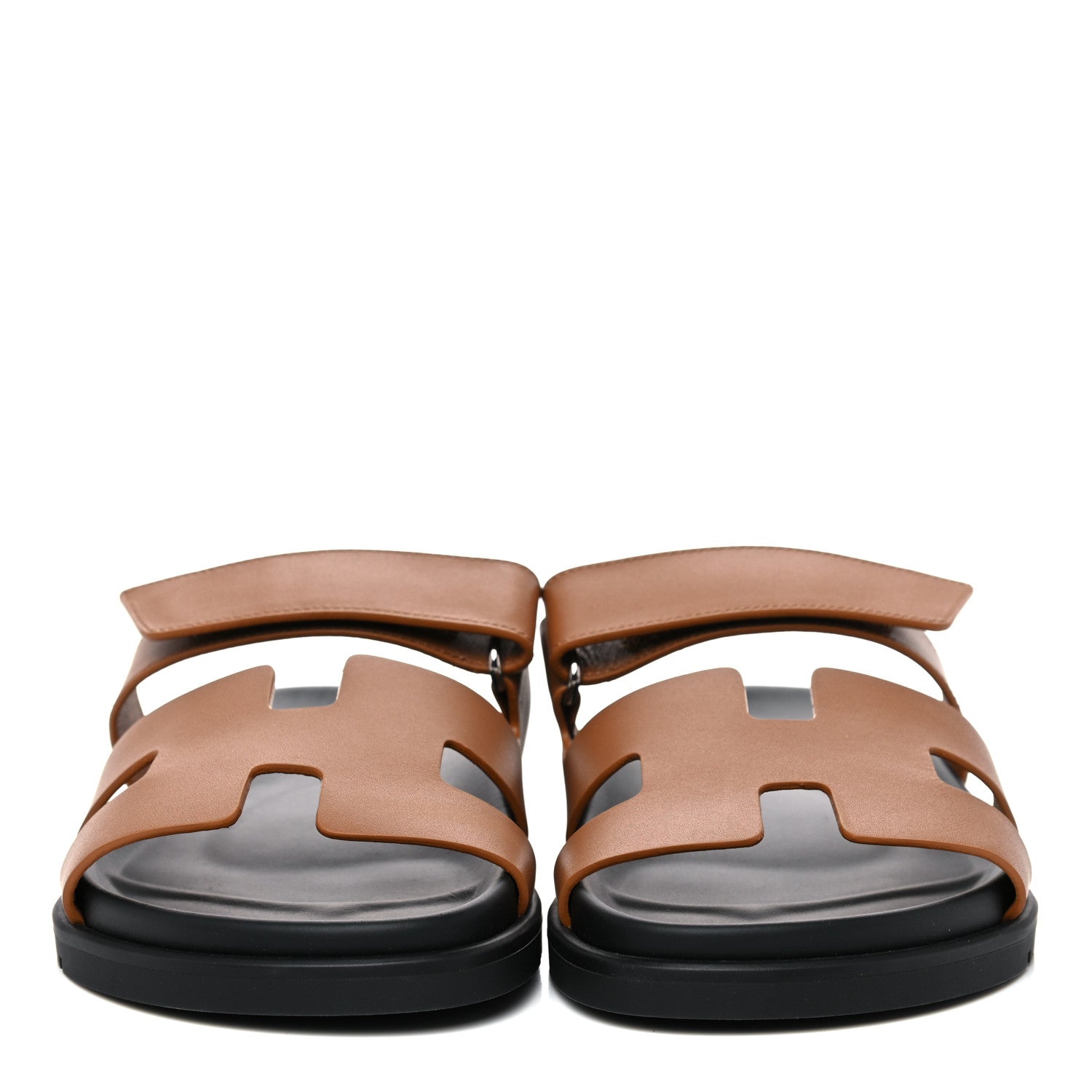 Hermes Calfskin Womens Chypre Sandals 38.5 Gold 2 of 9