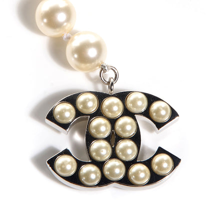 Chanel Pearl CC Double Strand Belt Silver 3 of 7