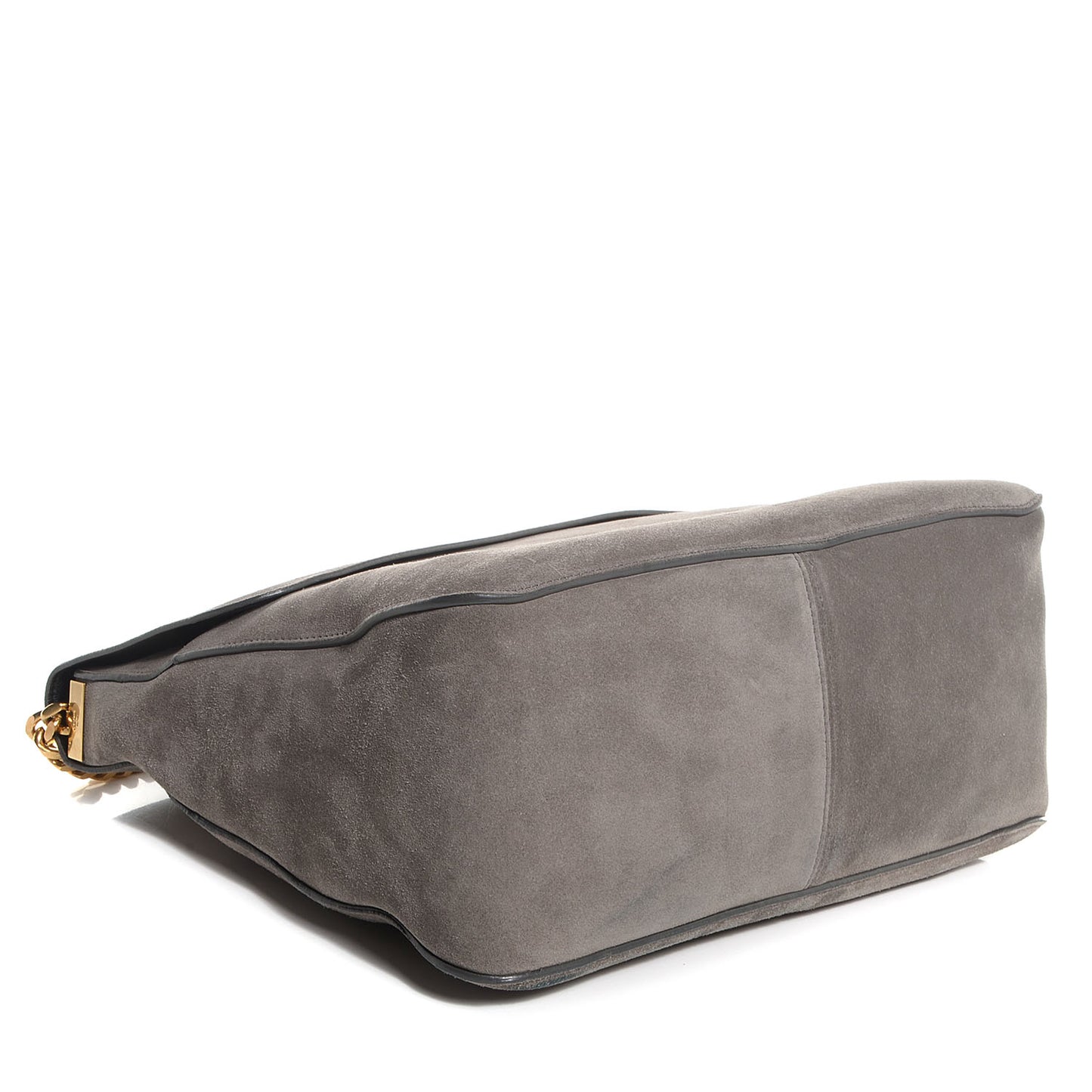 Suede Gourmette Shoulder Bag Grey