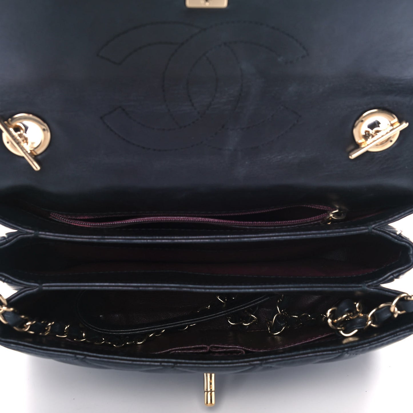 Lambskin Quilted Small Trendy CC Dual Handle Flap Bag Black