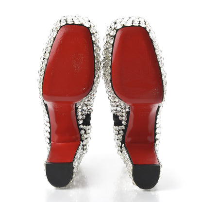 Christian Louboutin Veau Velours Strass Roxxxy 110 Ankle Boots 39.5 Crystal 5 of 8