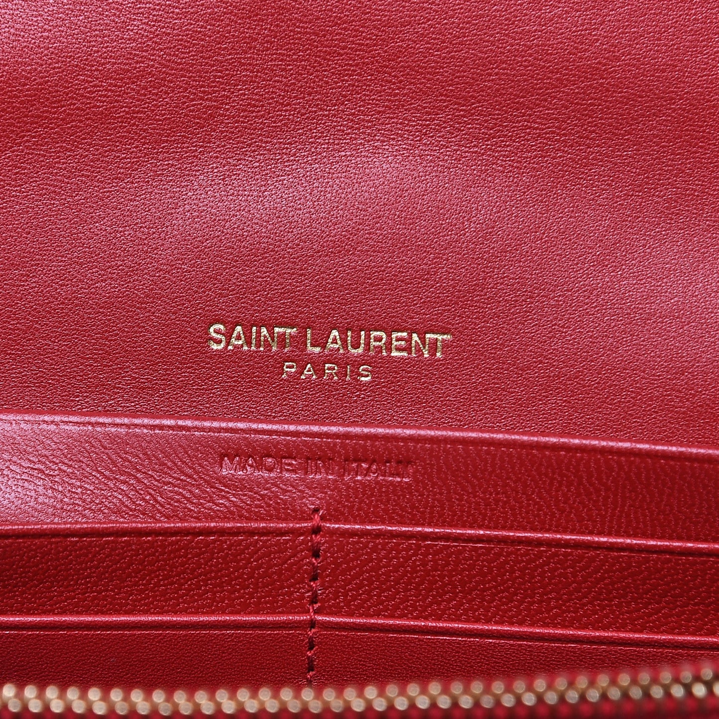 Patent Calfskin Matelasse Vicky Chain Wallet Rouge Eros