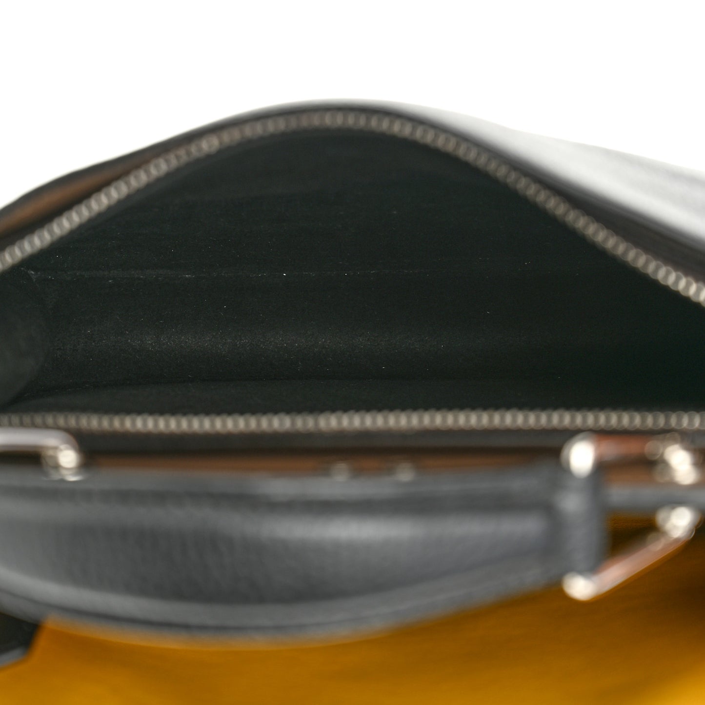 Cuoio Romano Vitello Cover Glazed Fabric Bi-Color FF 1974 Mini Peekaboo I SEE U Satchel Black Mimosa Tobacco Moro
