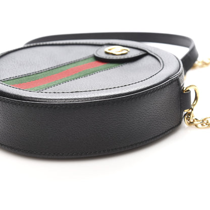 Gucci Grained Calfskin Web Mini Ophidia Round Shoulder Bag Black 9 of 10