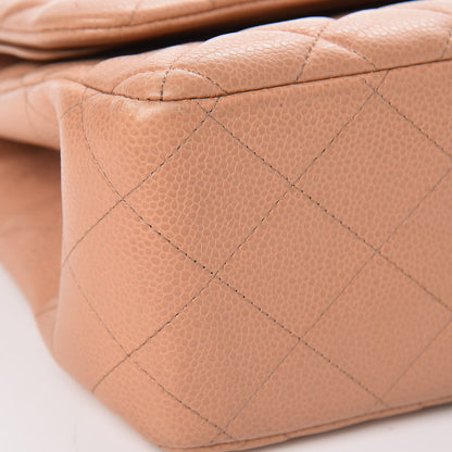 Chanel Caviar Quilted Jumbo Double Flap Beige 11 of 12