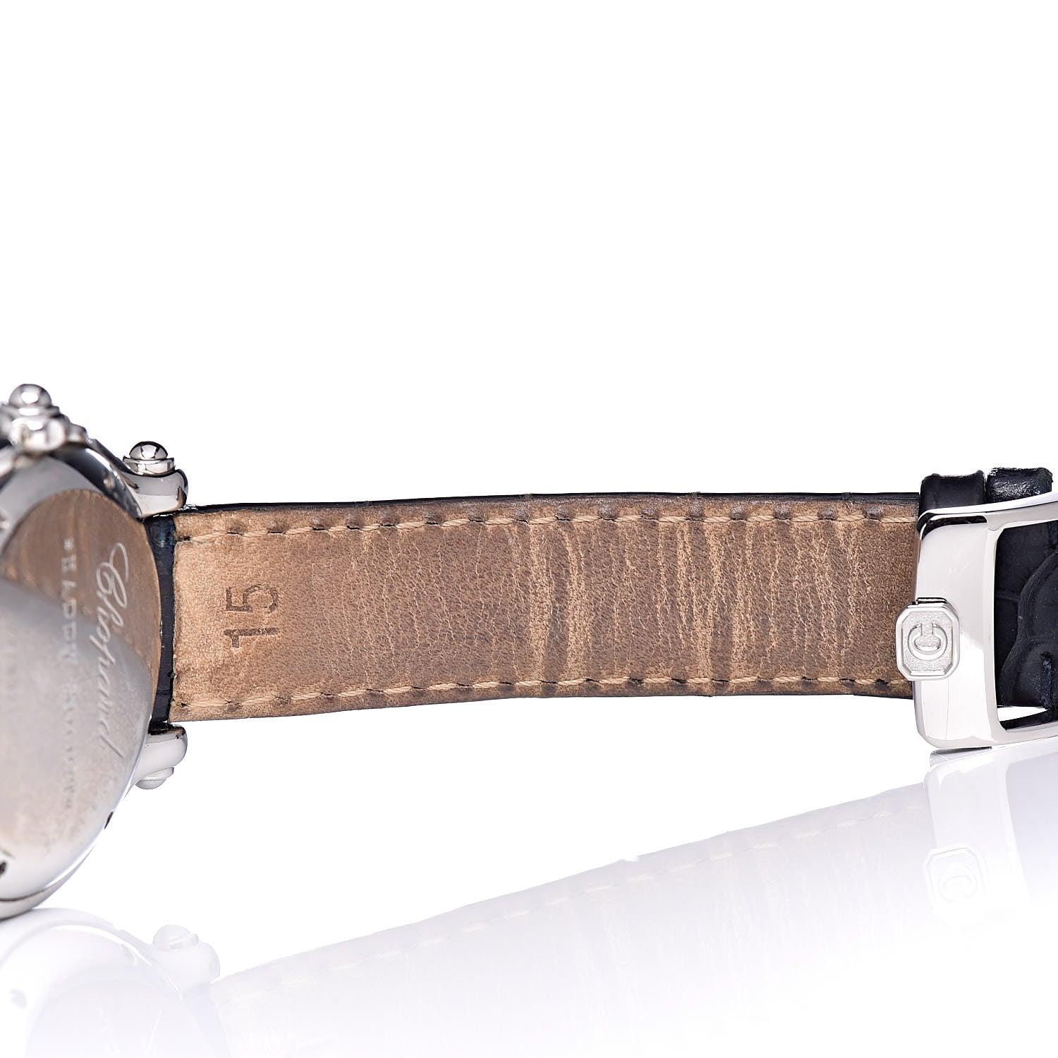 Chopard Stainless Steel Alligator Ruby Blue Yellow Sapphire 33mm Happy Sport Fish Quartz Watch Blue 7 of 10