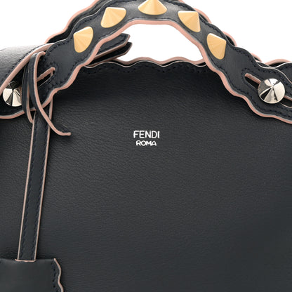 Fendi Vitello Dolce Scalloped Studded Medium By The Way Boston Bag Blu Notte 8 of 15