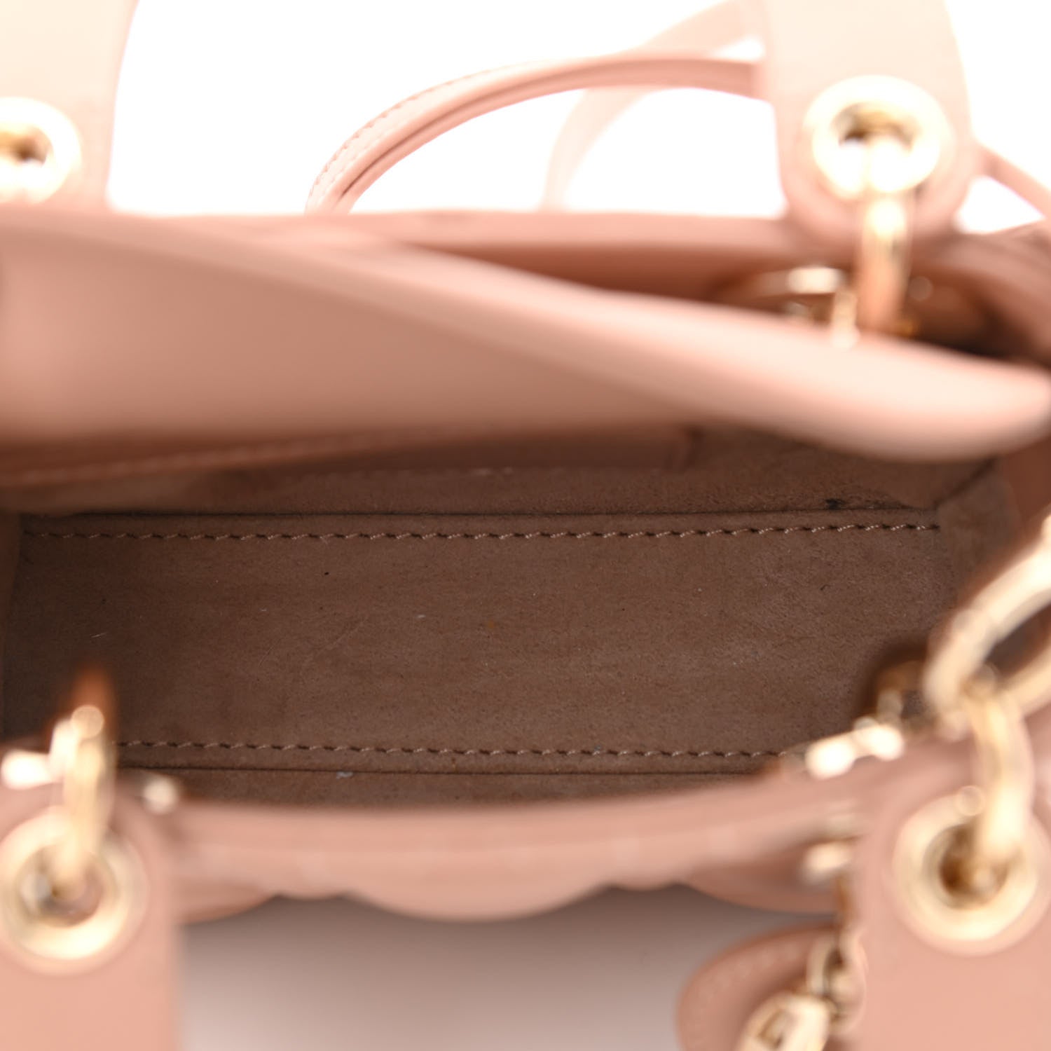 Christian Dior Lambskin Cannage Micro Lady Dior Rose Des Vents 5 of 9