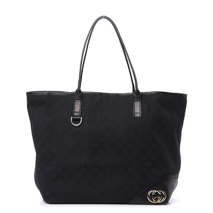 Gucci Monogram Large New Britt Tote Black 1 of 15