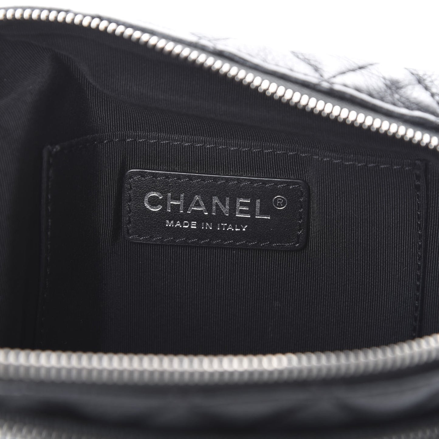 Calfskin Quilted Waist Bag Black