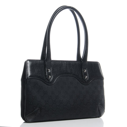 Gucci Monogram Horsebit Chain Shoulder Bag Black 3 of 8