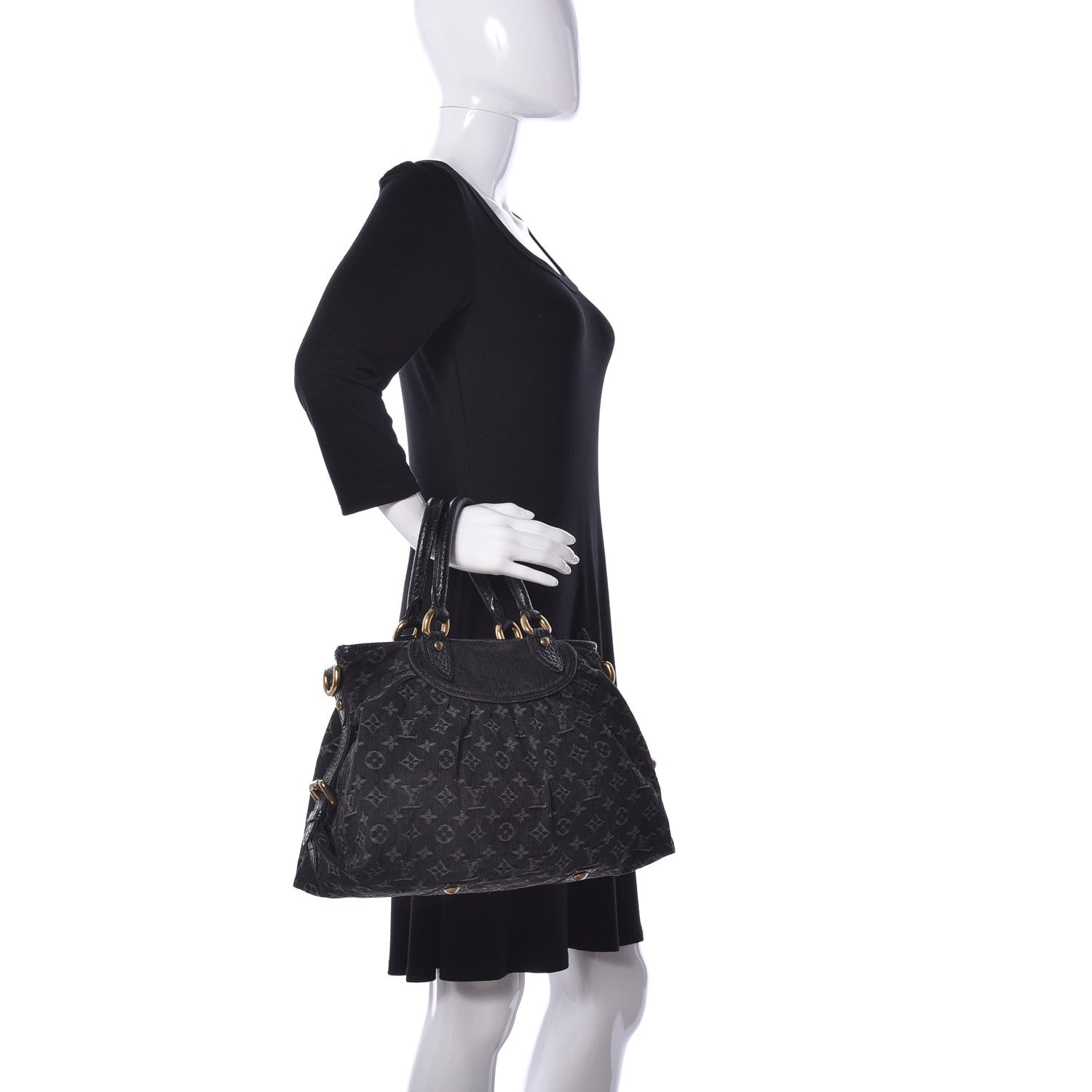 Louis Vuitton Denim Neo Cabby MM Black 3 of 9
