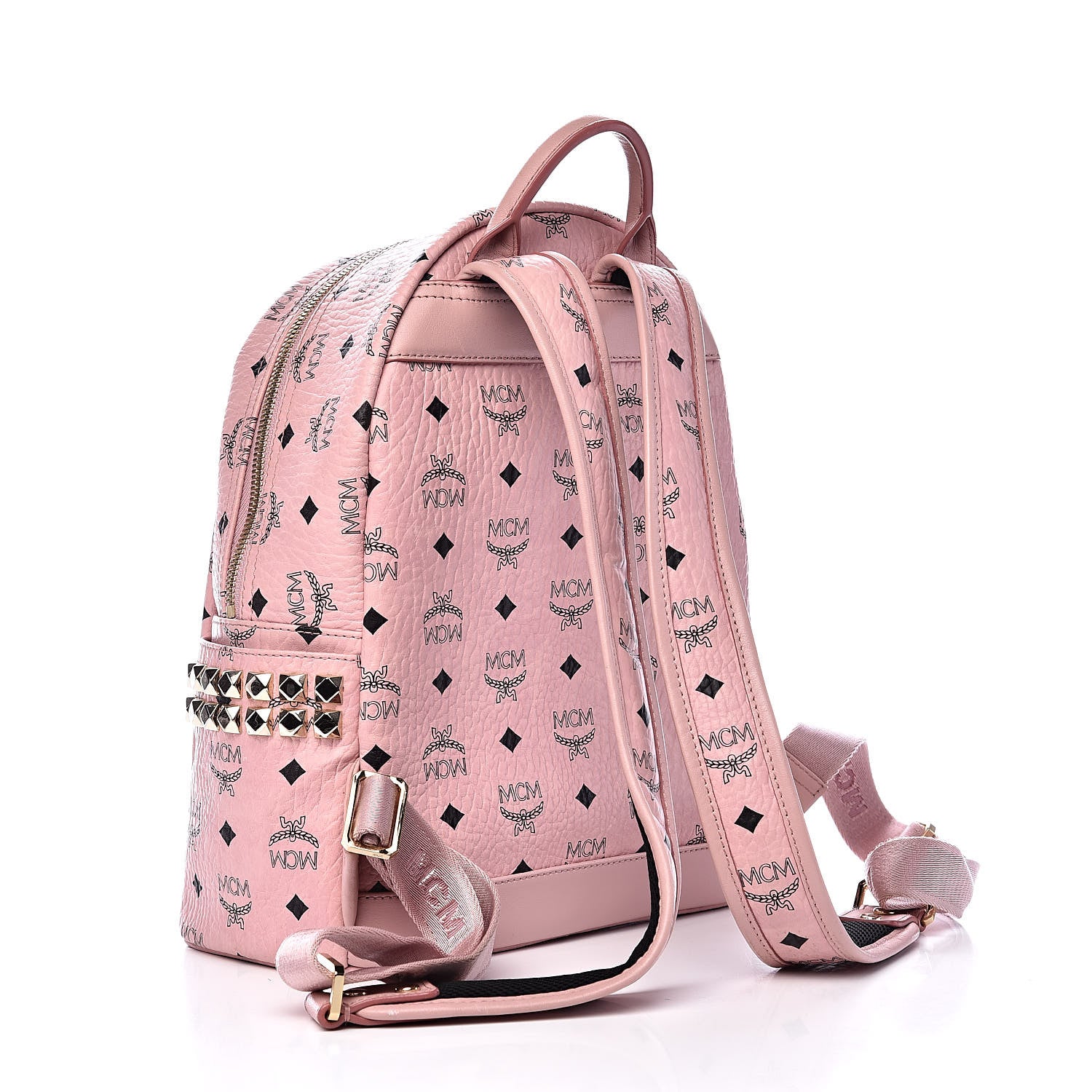 MCM Visetos Small Side Stud Stark Backpack Pink 3 of 14