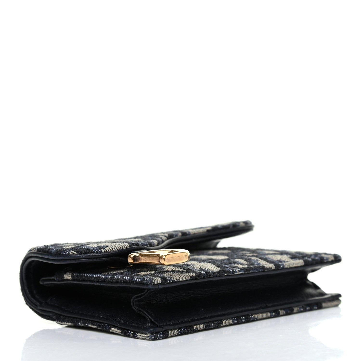 Christian Dior Oblique Saddle Card Holder Blue 4 of 9