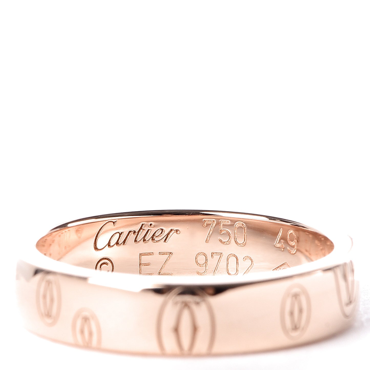 18K Pink Gold 4mm Happy Birthday Band Ring 49 4.75