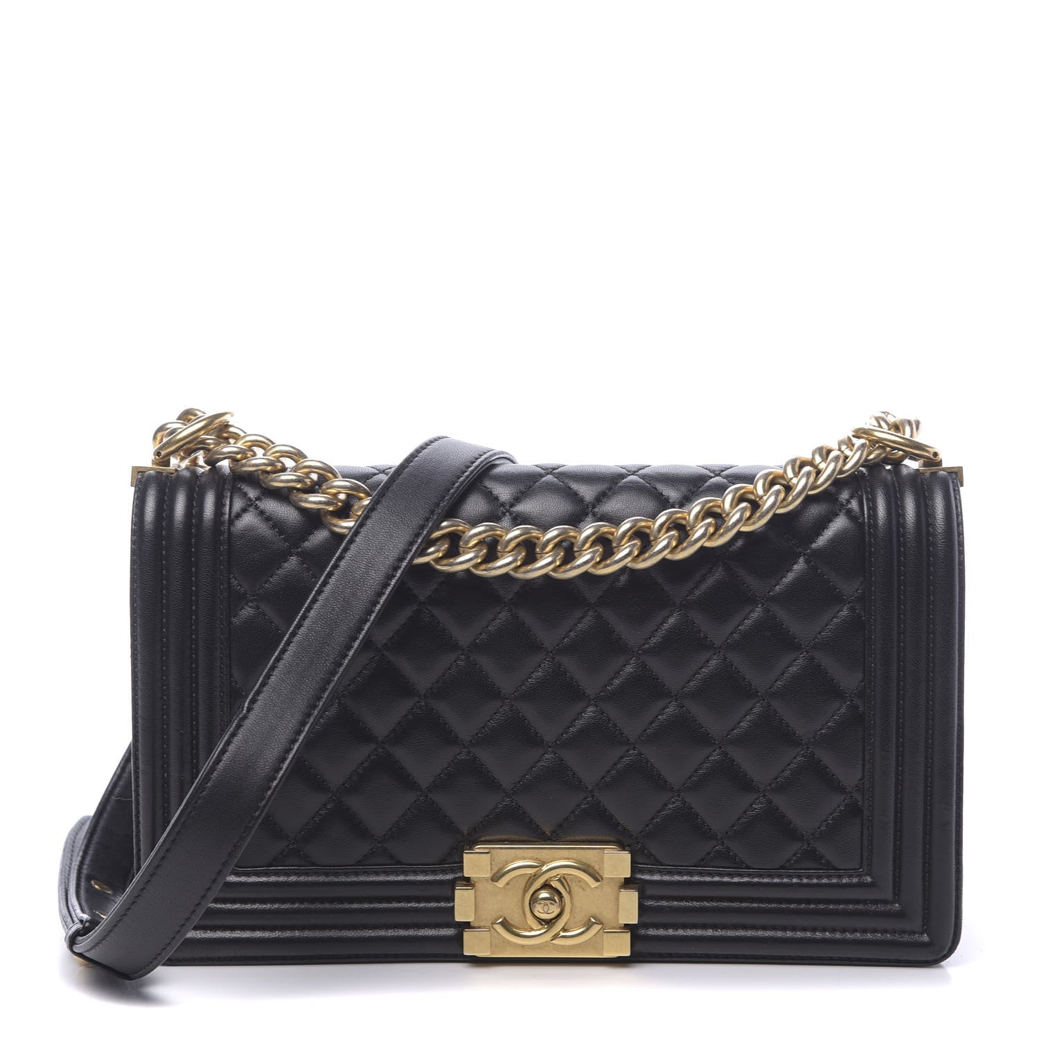 Chanel Lambskin Quilted Medium Boy Flap Black 1 of 14