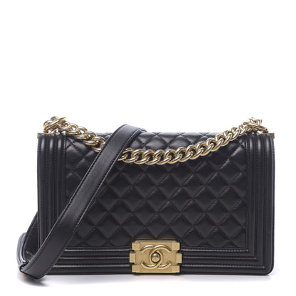 Chanel Lambskin Quilted Medium Boy Flap Black 1 of 14
