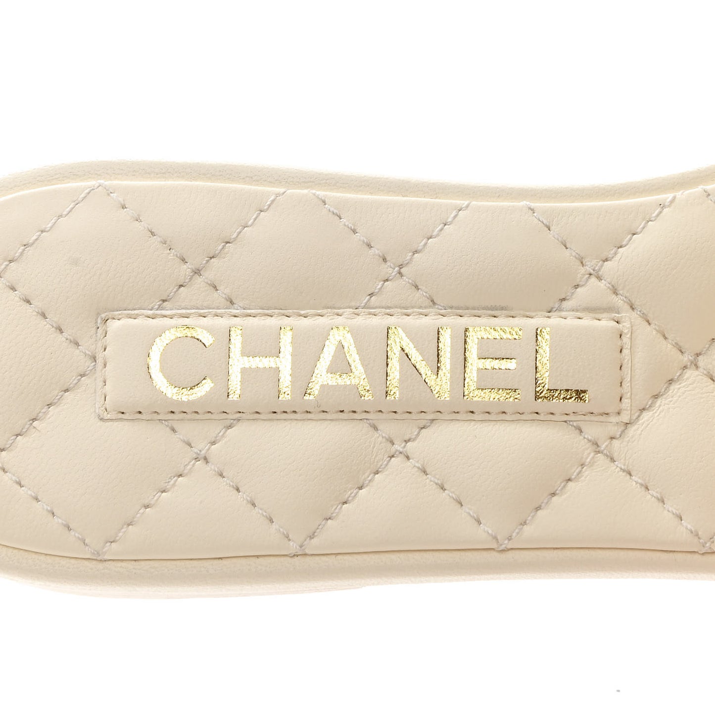Lambskin Quilted CC Turnlock Sandals 37 Ivory