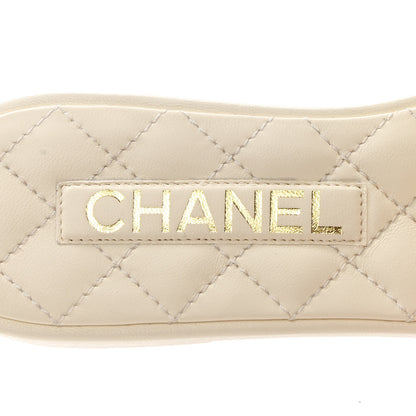 Chanel Lambskin Quilted CC Turnlock Sandals 37 Ivory 5 of 9